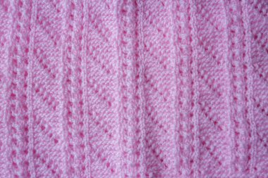 Örülmüş doku. Yünden desenli kumaş. Arka plan, kopyalama alanı. El yapımı süveter deseni, yün örgü deseni