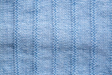 Örülmüş doku. Yünden desenli kumaş. Arka plan, kopyalama alanı. El yapımı süveter deseni, yün örgü deseni