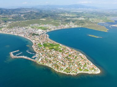 Kuzey Ege kıyıları hava fotoğrafçılığı. Dikili Candarli İzmir Türkiye.