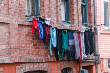 Balat / İstanbul / Türkiye, 18 Şubat 2020, Balat asma kurutma çamaşırhanesinde
