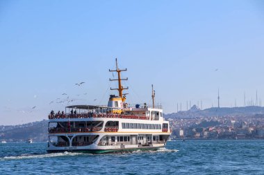 İstanbul / Türkiye, 16 Şubat 2020, İstanbul Marmara deniz ve gemi manzarası