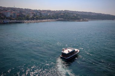 İstanbul manzarası Bakire Kulesi 'ndeki Boğaz' dan