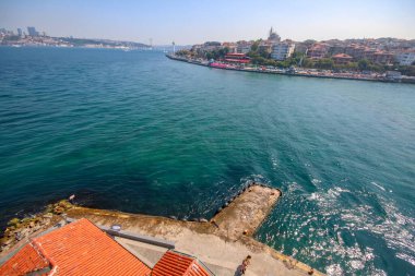 İstanbul manzarası Bakire Kulesi 'ndeki Boğaz' dan