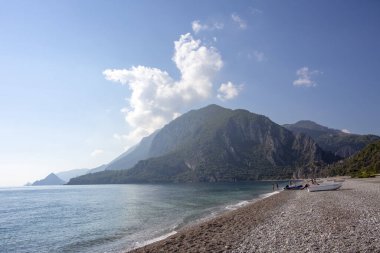 View on the ancient ruins of Lycian town of Olympos, Turkey.