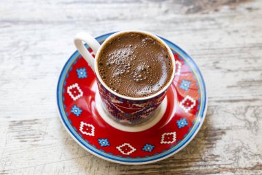 Geleneksel lezzetli Türk kahve fotoğrafı