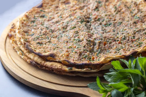 Turkish Foods Turkish Pizza Lahmacun Stock Picture