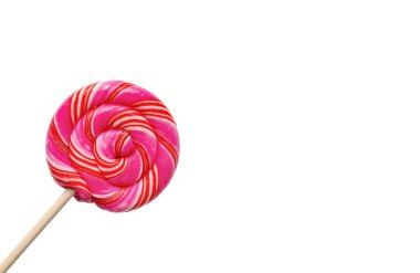 Renkli lolipop, beyaz arkaplanda renkli şekerler