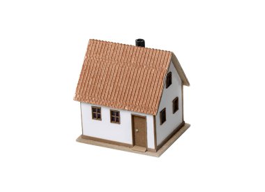 Konut çevre, izole küçük model evi. House resim.