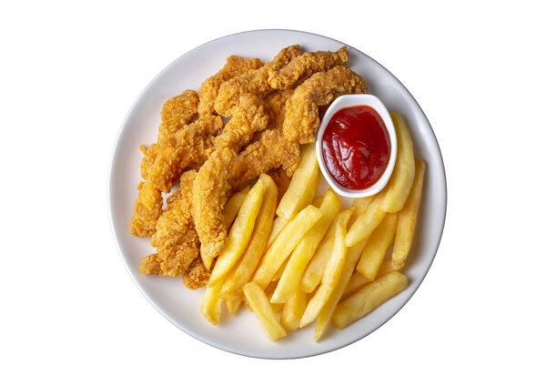 Домашний хрустящий цыпленок и картофель фри