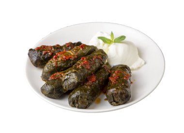 Haşlanmış yapraklı lahana dolması, geleneksel Türk türkçesi Karadeniz bölgesi yiyeceği, sarma, dolma (Türkçe adı Kara lahana sarmasi))