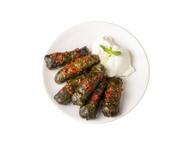 Haşlanmış yapraklı lahana dolması, geleneksel Türk türkçesi Karadeniz bölgesi yiyeceği, sarma, dolma (Türkçe adı Kara lahana sarmasi))
