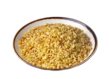 Geleneksel lezzetli Türk yemekleri, vermicelli bulgur pilavı (Türkçe adı; arpa sehriyeli bulgur pilavi)