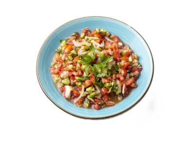 Türk çoban salatası, salatalık, domates, kırmızı soğan, biber, maydanoz (Türk adı; kasik salatası))