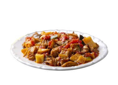 Geleneksel Türk yemekleri; patlıcan mezesi (Türkçe adı: saksuka)