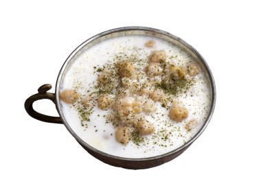 Nohut ve buğday tohumlu soğuk yoğurt çorbası - Ayran asi Corbasi - Tzatziki