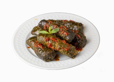 Haşlanmış yapraklı lahana dolması, geleneksel Türk türkçesi Karadeniz bölgesi yiyeceği, sarma, dolma (Türkçe adı Kara lahana sarmasi))