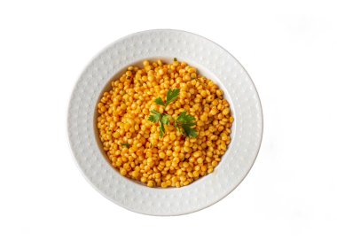 Couscous pilaf with tomatoes. Turkish name; domatesli kuskus pilavi