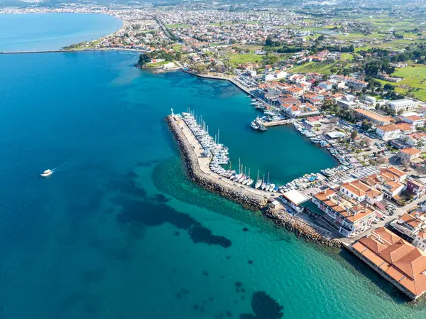 stock image Aerial drone view of Urla district of Izmir, Turkey's third largest city. Iskele - Urla - Turkey