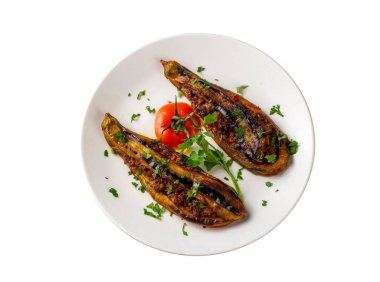 Geleneksel lezzetli Türk yemekleri; Et ve Patlıcan yemeği, (Türkçe adı: Karniyarik))