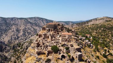 Chios island - Greece. The abandoned village of Anavatos, often called the 