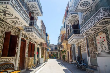 Chios - Yunanistan, 24 Haziran 2024, Chios Adası 'ndaki Pyrgi Köyü