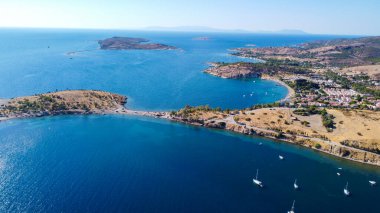 Aerial Photos of Foca village located in western Turkey, Izmir