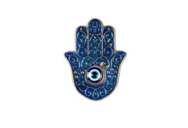 Hamsa el tılsımı, Tanrı 'nın eli, evde asılı ya da iyi sağlık serveti ve korunma için giyilmiş, Orta Doğu ve Kuzey Afrika' da popüler, aynı zamanda Fatima 'nın eli olarak da bilinir..