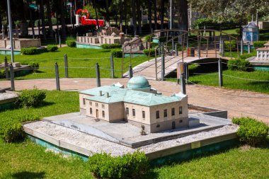 Antalya, Turkey - September 16, 2024, Dokuma Park, a popular park with an open-air museum of miniature Turkish landmarks clipart