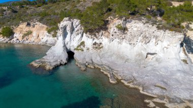 White rocks bay, Karaburun - Izmir - Turkey. Natural cave in the sea. Turkish name; Beyaz Kayalar Koyu - Karaburun