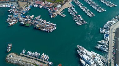 Sigacik Marina Drone Fotoğrafı, Ege Denizi Cittaslow Kenti Seferihisar, İzmir - Türkiye