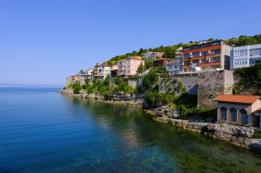Türkiye 'nin Bartin ilinin Amasra ilçesine insansız hava aracı ile hava görüntüsü.
