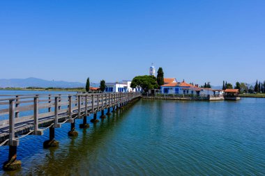 Porto Lagos - Yunanistan, 24 Haziran 2025, Saint Nicholas Manastırı Porto Lagos, Doğu Makedonya ve Trakya 'daki iki adada yer almaktadır.