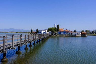 Porto Lagos - Yunanistan, 24 Haziran 2025, Saint Nicholas Manastırı Porto Lagos, Doğu Makedonya ve Trakya 'daki iki adada yer almaktadır.
