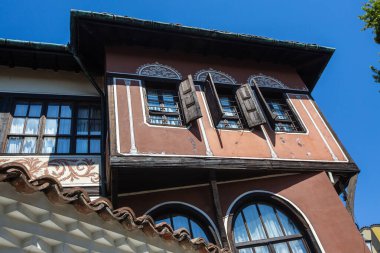 Mimari ve Tarihi Rezerv Antik Filibe. Eski Şehir, Plovdiv şehrinin merkezindeki Three Hills 'de yer almaktadır. Filibe, Bulgaristan.