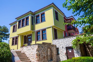 Mimari ve Tarihi Rezerv Antik Filibe. Eski Şehir, Plovdiv şehrinin merkezindeki Three Hills 'de yer almaktadır. Filibe, Bulgaristan.