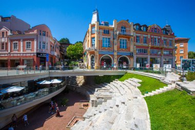 Mimari ve Tarihi Rezerv Antik Filibe. Eski Şehir, Plovdiv şehrinin merkezindeki Three Hills 'de yer almaktadır. Filibe, Bulgaristan.