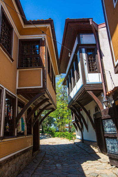 Архитектурно-исторический заповедник Древний Пловдив. Старый город расположен в центральной части города Пловдив на трех холмах. Пловдив, Болгария.