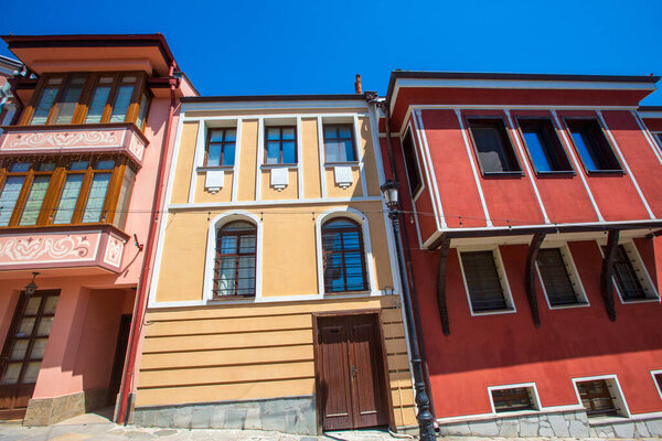 Архитектурно-исторический заповедник Древний Пловдив. Старый город расположен в центральной части города Пловдив на трех холмах. Пловдив, Болгария.