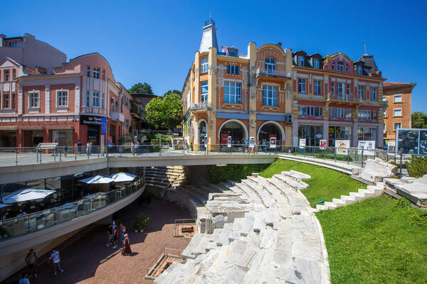 Архитектурно-исторический заповедник Древний Пловдив. Старый город расположен в центральной части города Пловдив на трех холмах. Пловдив, Болгария.