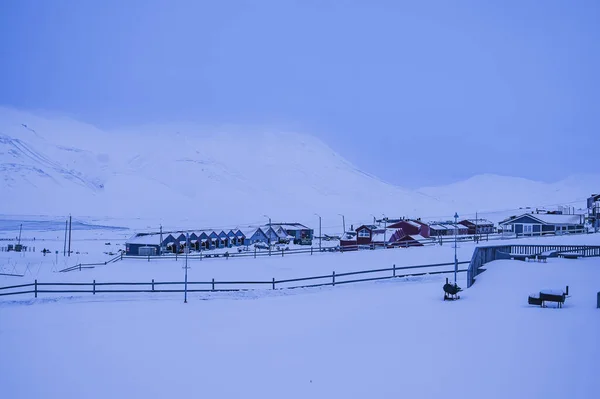 Norway Landscape Ice Nature City View Spitsbergen Longyearbyen Winter Polar — Stockfoto