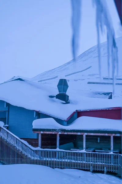Norwegen Landschaft Eis Natur Der Stadt Ansicht Von Spitzbergen Longyearbyen — Stockfoto