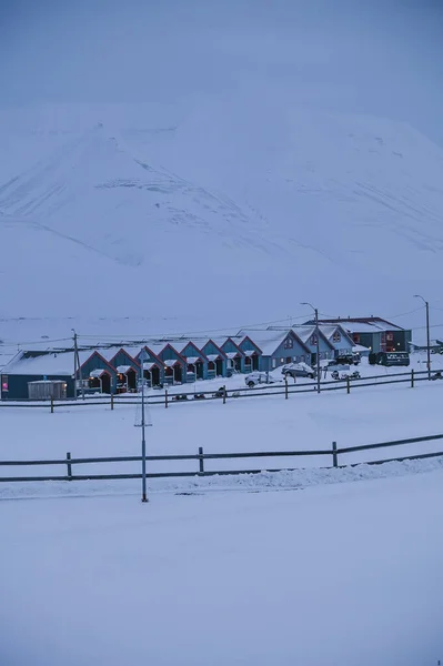 Norway Landscape Ice Nature City View Spitsbergen Longyearbyen Winter Polar — 图库照片