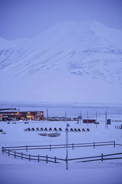 Norway Landscape Ice Nature City View Spitsbergen Longyearbyen Winter Polar — стоковое фото