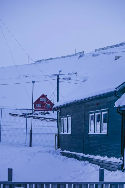 Norway Landscape Ice Nature City View Spitsbergen Longyearbyen Winter Polar — Stock Photo, Image