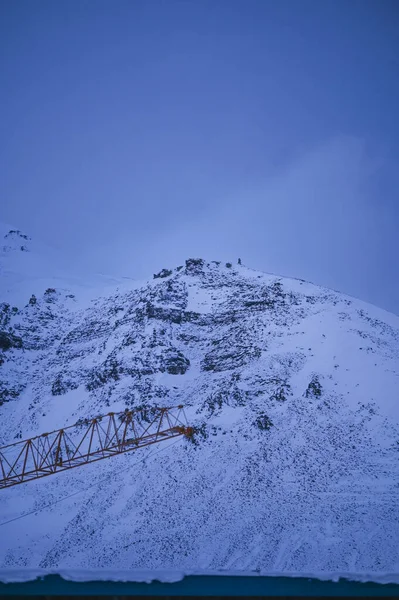 Норвежский Пейзаж Ледяной Природы Города Шпицберген Зимняя Полярная Ночь Шпицбергене — стоковое фото