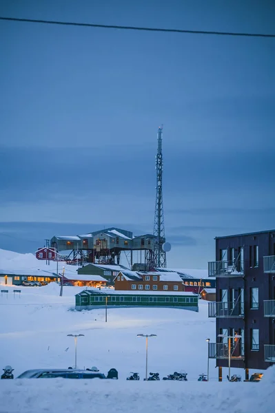 Νορβηγία Τοπίο Πάγο Φύση Της Πόλης Άποψη Του Spitsbergen Longyearbyen — Φωτογραφία Αρχείου