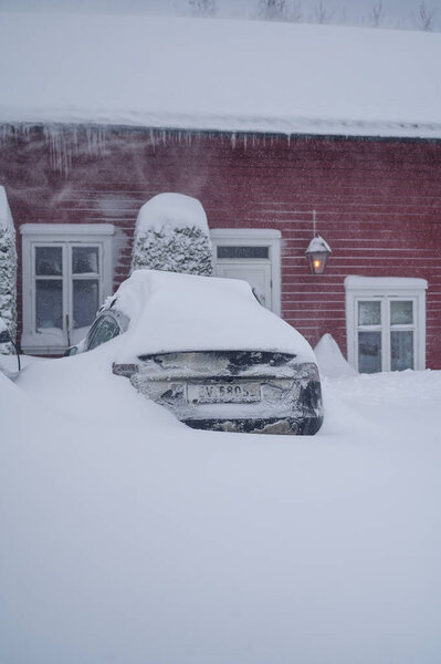 Tonsberg Norway January 2024 Orange Red Hyundai Ioniq Electric Car Stock Image