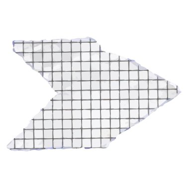 arrow from torn paper in a cell, torn paper cell in the shape of an arrow