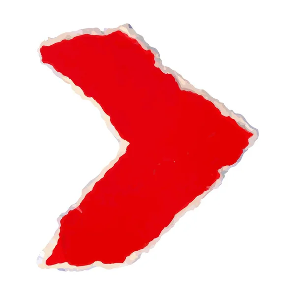 引き裂かれた赤い紙に矢印ポインタ — ストックベクタ