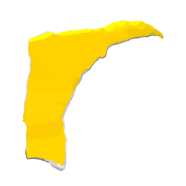 Ein Stück Zerrissenes Gelbes Papier Mit Einem Dreieck Eine Ecke — Stockvektor
